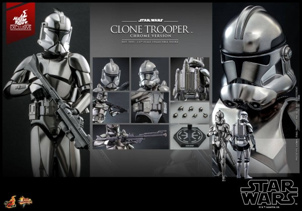 STAR WARS Clone Trooper (Chrome Version) 2022 Convention Exclusive HOT TOYS 1/6 30cm