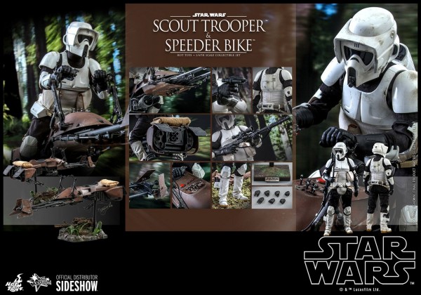 STAR WARS Episode VI Return of the Jedi - Scout Trooper & Speeder Bike HOT TOYS 1/6 - 30cm