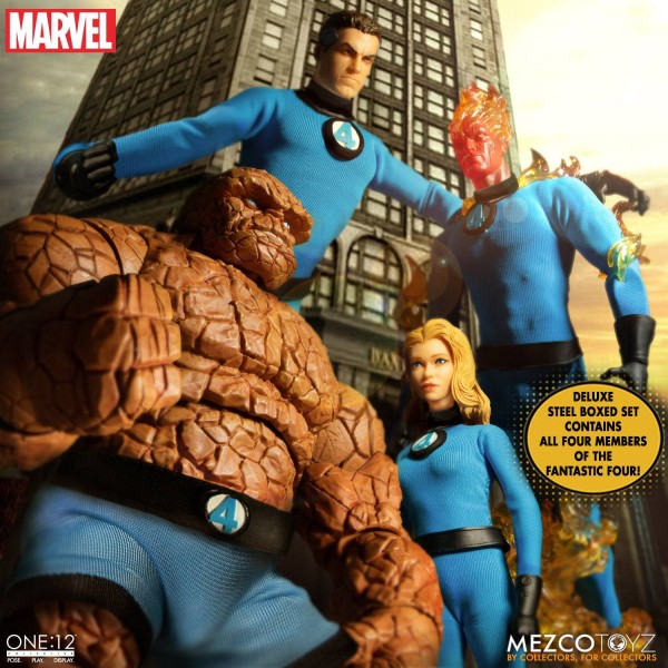 Marvel Fantastic Four Deluxe Steel Box Set MEZCO TOYS 1/12 16cm
