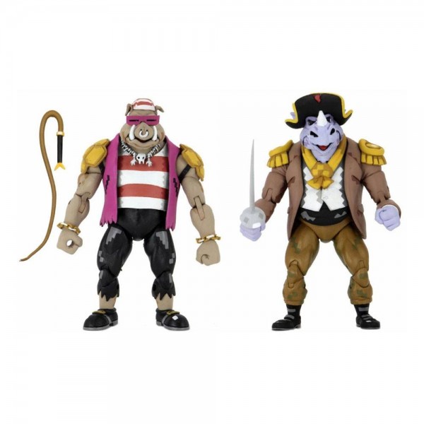 Teenage Mutant Ninja Turtles Pirate Rocksteady & Bebop NECA TMNT 2-Pack Turtles in Time