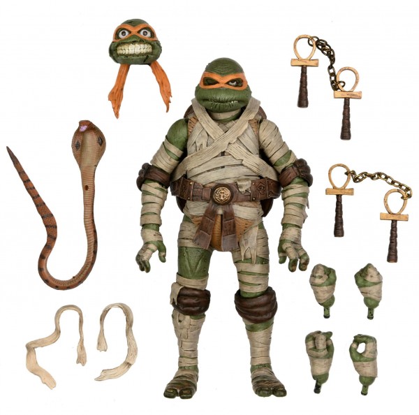 Universal Monsters x Teenage Mutant Ninja Turtles Michelangelo as The Mummy NECA Ultimates 18cm